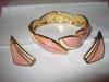 Trifari pink bracelet/ earrings